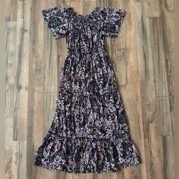 Maurices Dresses & Skirts - Floral Maxi Dress with Short Sleeves